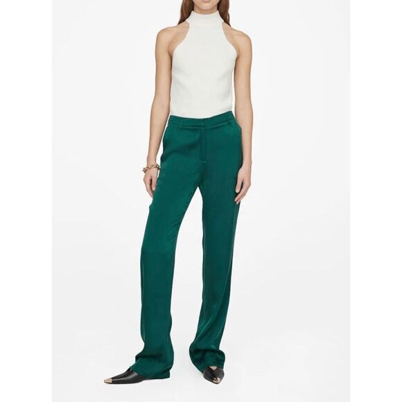 Anine Bing Classic Pants Emerald Green - Picture 2 of 13